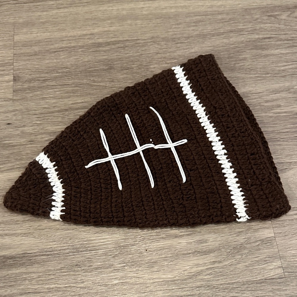 Brown and White Newborn Football Knit Swaddle